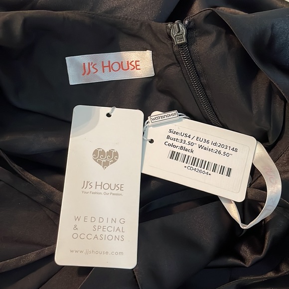 ♻️ JJ’s House Black CrissCross Back Midi Dress size 4 - Picture 4 of 6